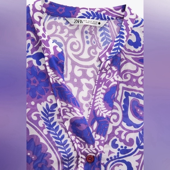 NWT- Zara Beaded button up
Printed blouse - Picture 3 of 6